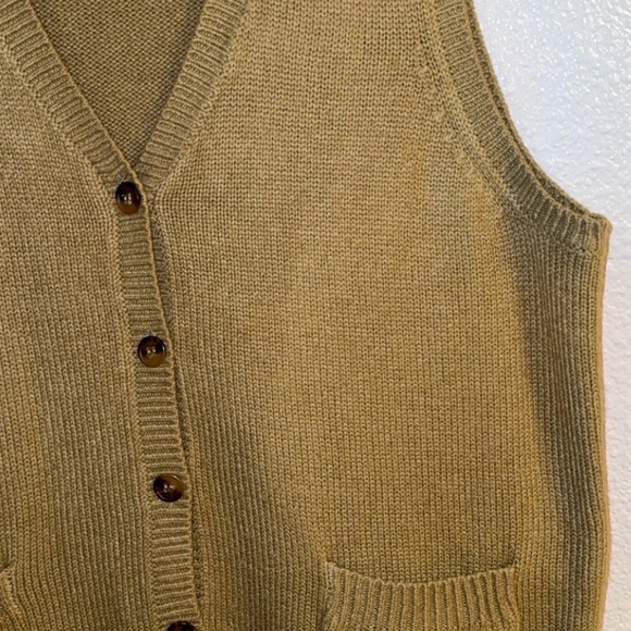 Classic V-Neck Sweater Vest in Tan - Picture 2 of 6
